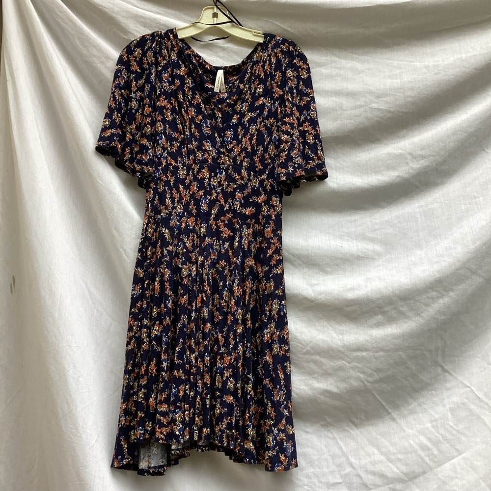 Next with Love blue and orange floral business casual dress, size 8